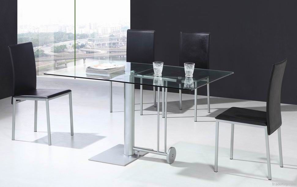 folding glass dining table