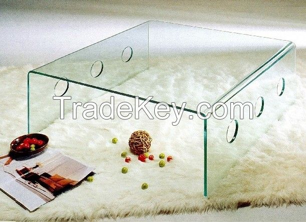 thermal bending glass coffee table