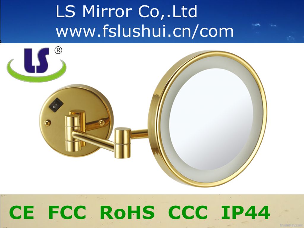Elegant wall mounted round mirror with LED light