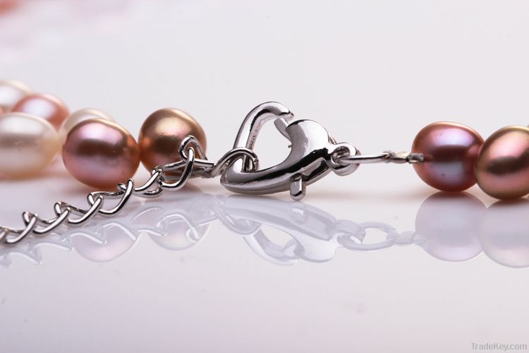 new design rice shape pearl necklaces jewelry for women