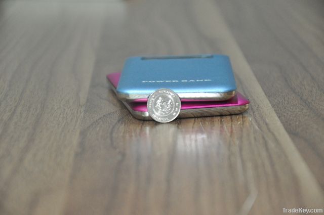 Ultrathin design 8mm Metal Case Power Bank 4000mAh for iphone5