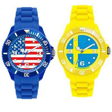 2013 hot sell flag silicone watch , relojes 3atm water resistant