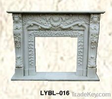 European Style Carved  Marble Fireplace