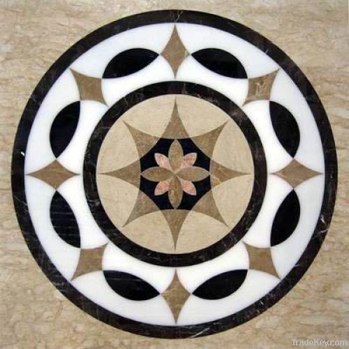 Natural stone waterjet pattern medallions