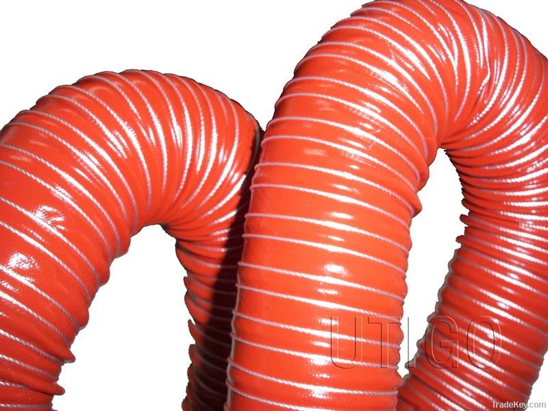 Heat resistant silicone flexible ducting