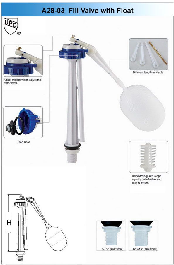 Anti Siphon ball cock Fill Valves