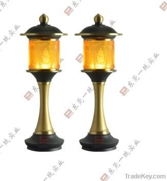 Eight auspicious colored glaze shrine lamp