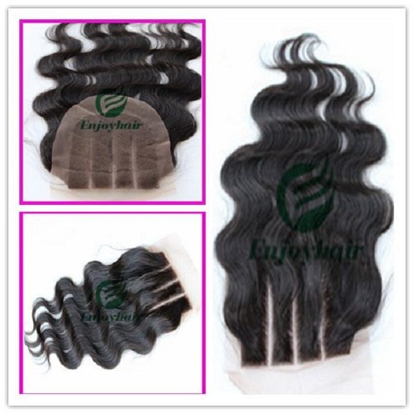 Wholesale brazilian virgin hair 4x4 lace top closure hair extension body wave hair