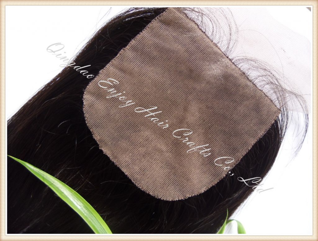 wholesale brazilian virgin hair 4x4 silk lace closure hair extension straight and middle part