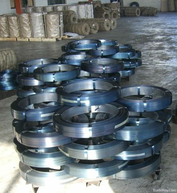 Q195 blue tempered thin steel strapping for packing of glass