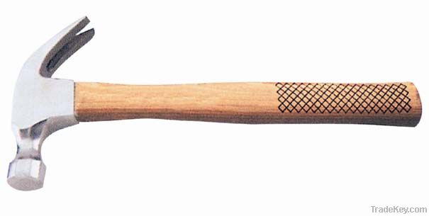 American type claw hammer with wood handle