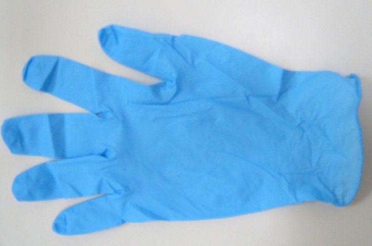 9" blue nitrile glove