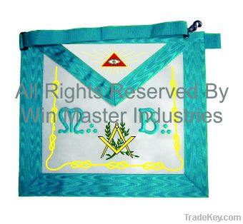 French Rite- Mb Red Officers. Masonic Apron Blue