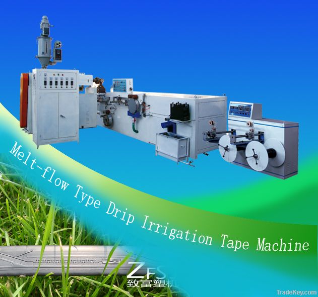 Melt-flow type drip irrigation tape