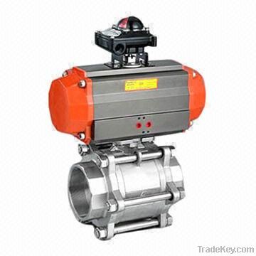 3-pc ball valve with pneumatic actuator