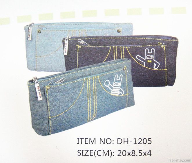 designed denim fabric pencil case for BTS