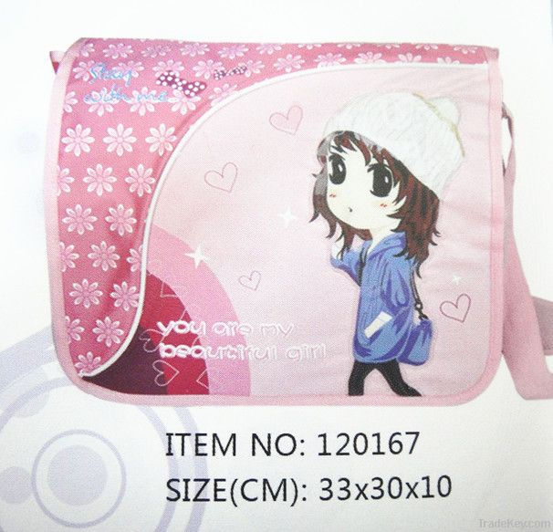 School messenger bag for girls with cartoon printing