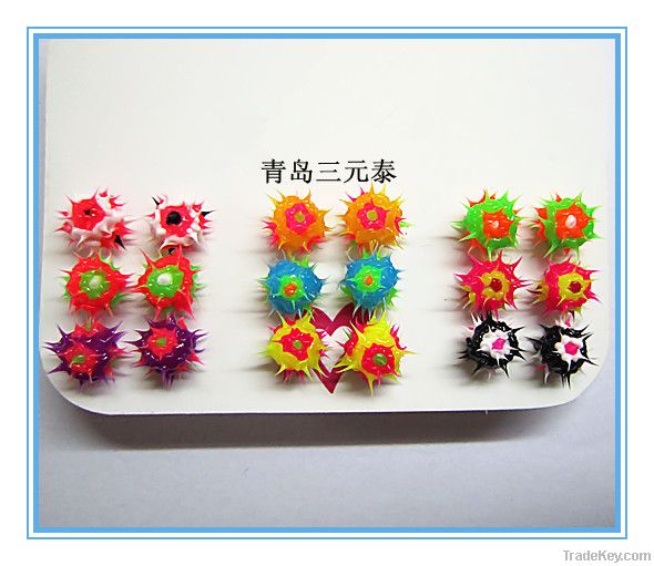 silicone rubber spike flower earrings
