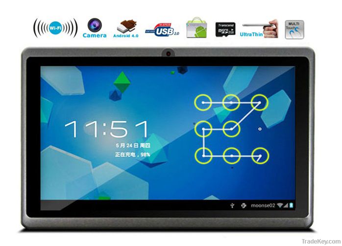 7 inch capacitive multi-touch panel, 800x480pixels