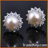 Pearls and zircon Fashion  Earrings