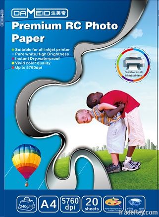 waterproof and instant dry, RC inkjet photo paper, glossy/wove/satin/r