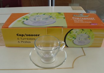 glassware cup and saucer (TC-GCS-001)