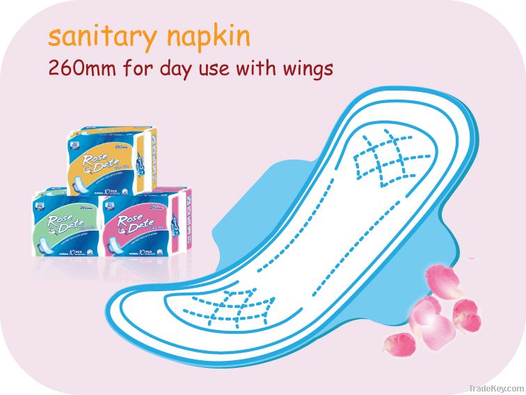 260mm ultra-dry perforated film Sanitary Napkin