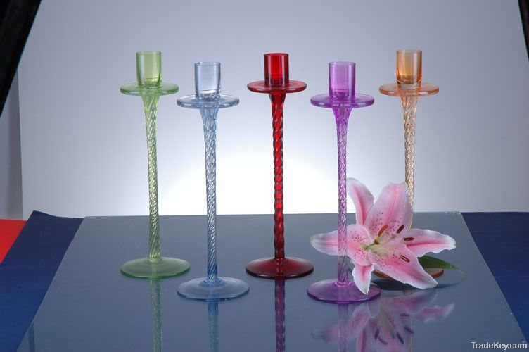 Set of 5 glass candle holder