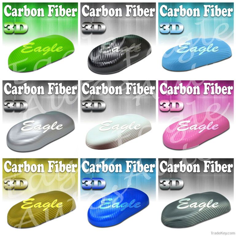 3D Carbon Fiber Car Vinyl Sticker With Air Drain