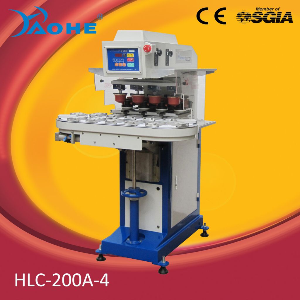 Four Color Ink Cup Pad Printer With Conveyor