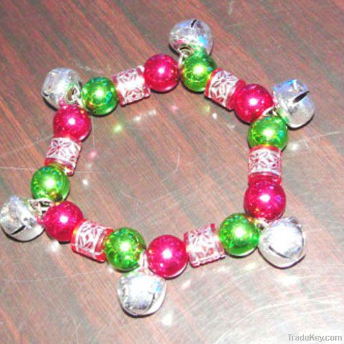christmas bell & bead bracelet
