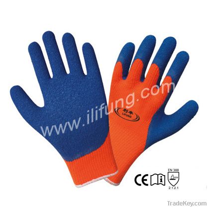 7G Acrylic Glove with Napping lining and Latex Crinkle Coating