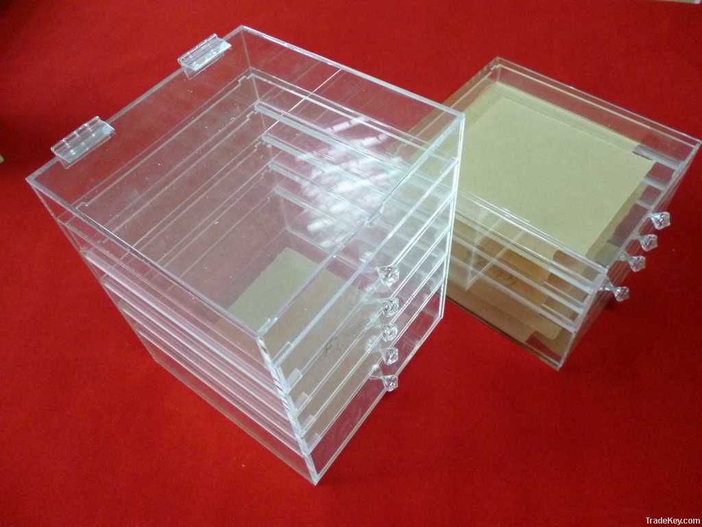 2013 hot sale clear acrylic box with drawers