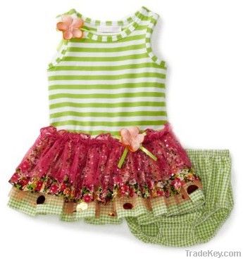 girls summer sundress & legging sets , fashion baby's clothes