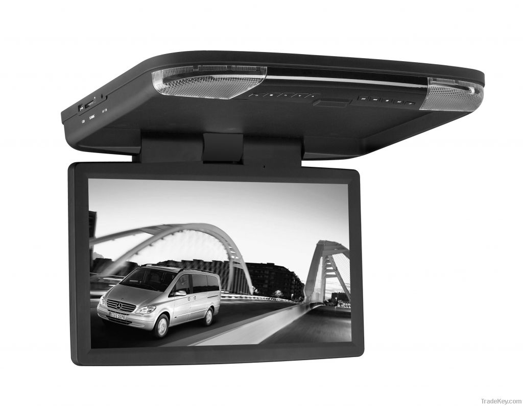 automobile car 15.6 inch roof mount ceiling flip down monitor with usb