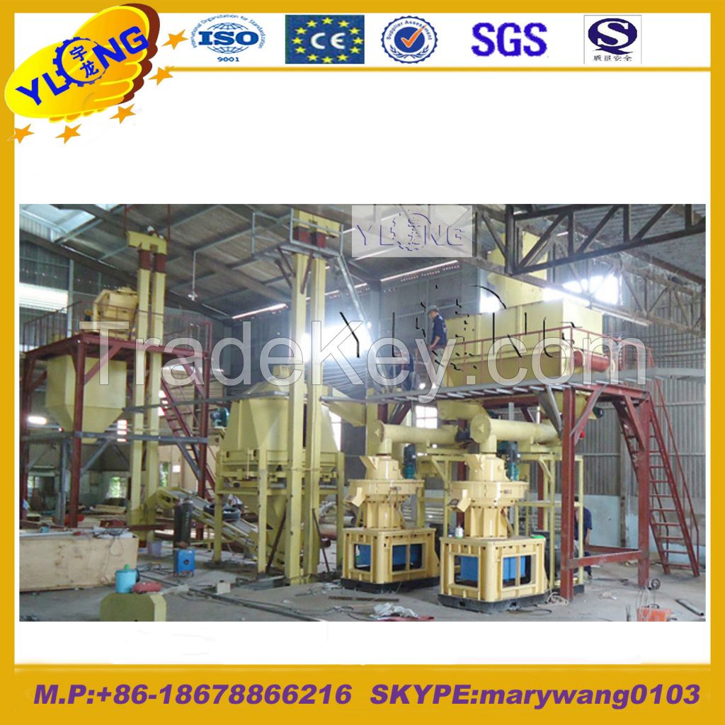 YULONG company 2-3t/h Malaysia complete wood pellet production line