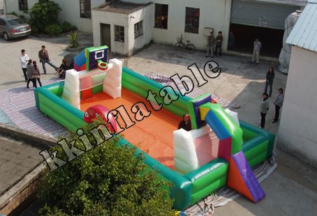 inflatable football field Multi-function football basketball volleyball field foam pit playground