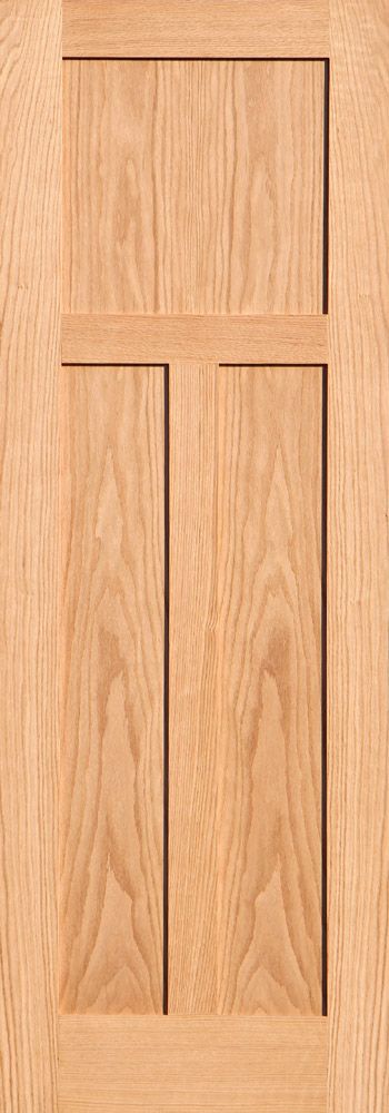 interior oak veneered shaker door, 3 panel shaker oak door