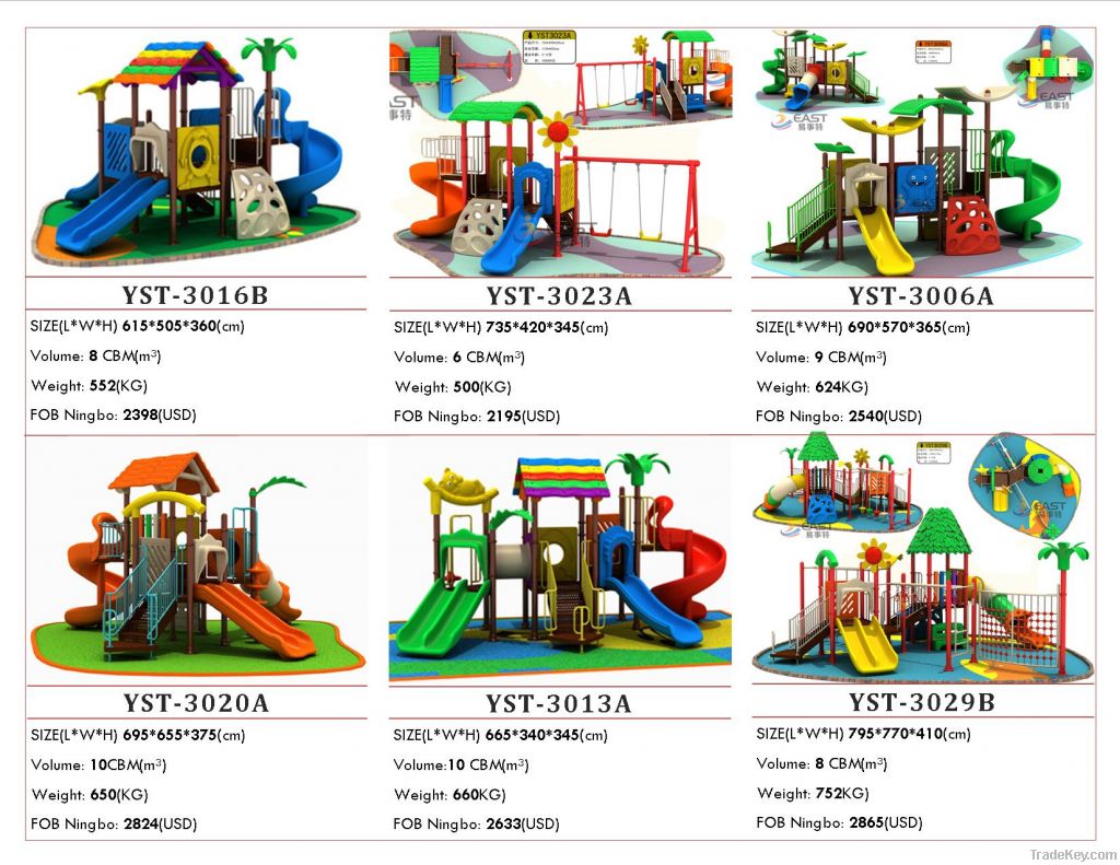 Plastic slides for children with swing outdoor 2013 design