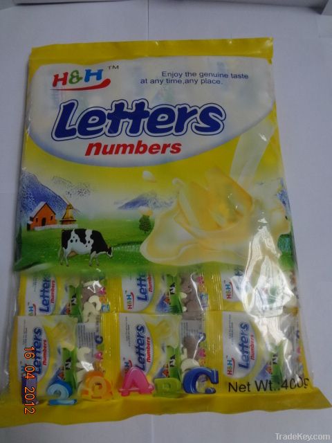 letters n numbers milk candy