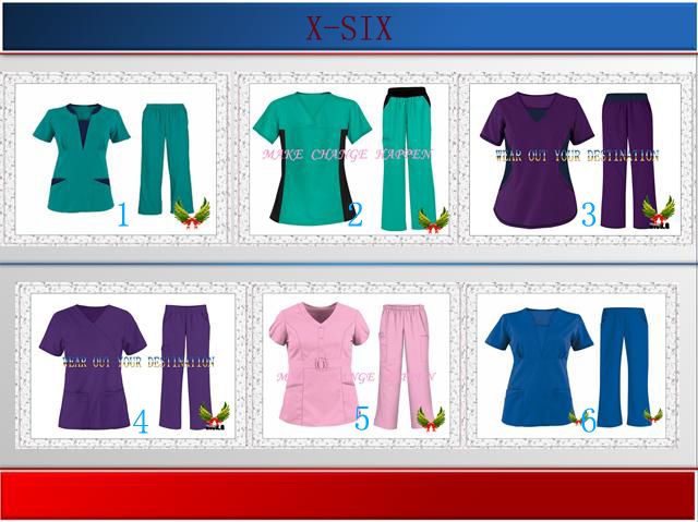 Dickier-OEM-X-SIX nurse scrub suit design / printed medical