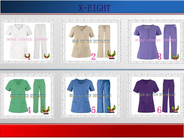 Dickier-OEM-X-EIGHT nurse scrub suit design / printed medical