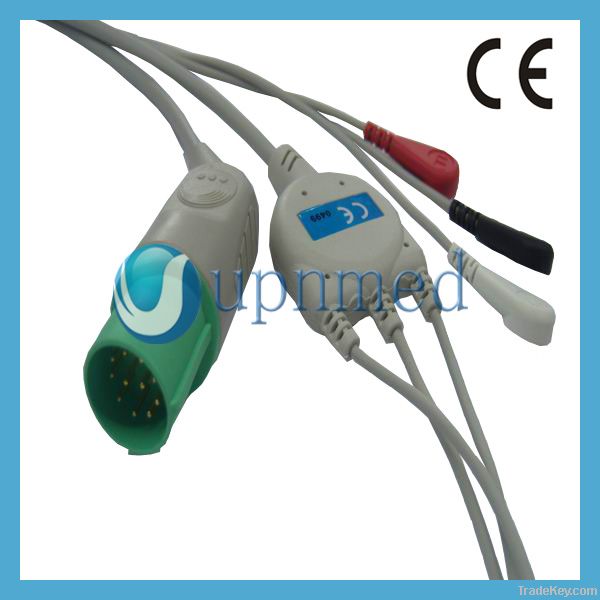 Nihon Kohden Tec-5200A ECG cable with 5 lead wires