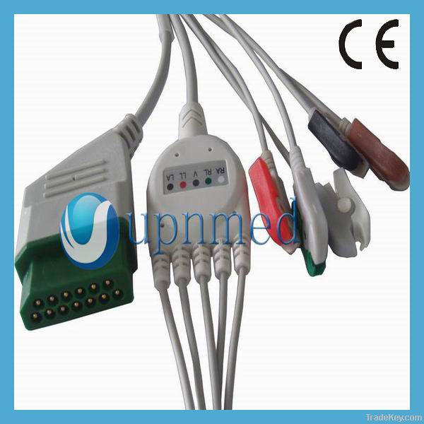 Nihon Kohden 5 lead ECG Cable with leadwires