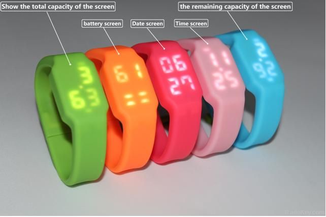 LED Watch usb wristband memory stick with multifunction