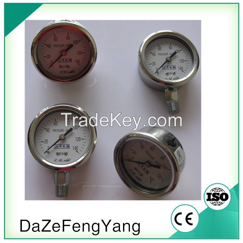 Black steel case hand vacuum pump pressure gauge