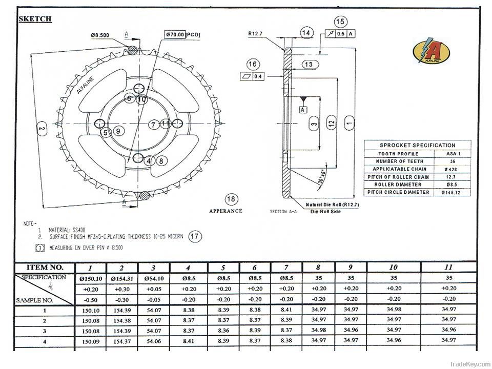 Motorcycle Front & Rear Sprockets