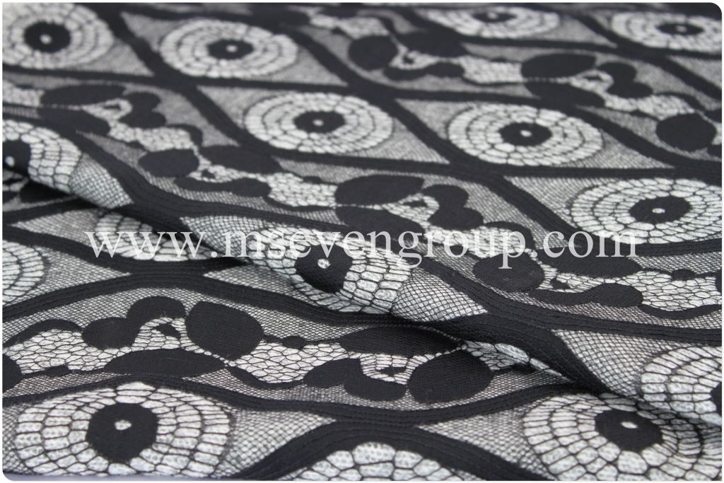 100% Nylon fabric with lace/lace Composite fabric/ laminate fabric/printed fabric for women dresses