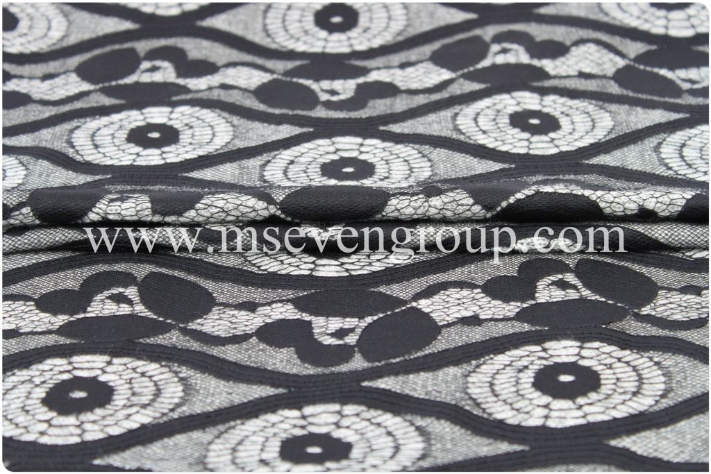 100% Nylon fabric with lace/lace Composite fabric/ laminate fabric/printed fabric for women dresses