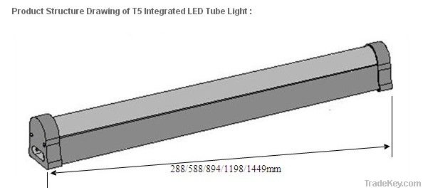 T5 4W led tube light Integrated Structure